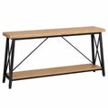 Konsola z drewna dębowego i metalową ramą 120cm