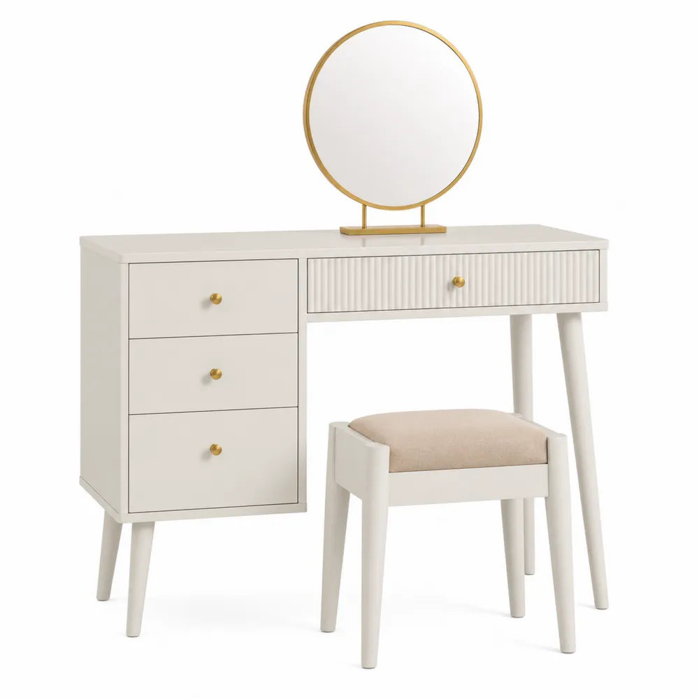 Toaletka z lustrem i stołkiem MDF 100 cm