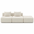Sofa modułowa 3-osobowa z poduszkami Kremowa Tkanina Poliester