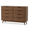 Komoda z 8 szufladami z drewna orzechowego 120cm