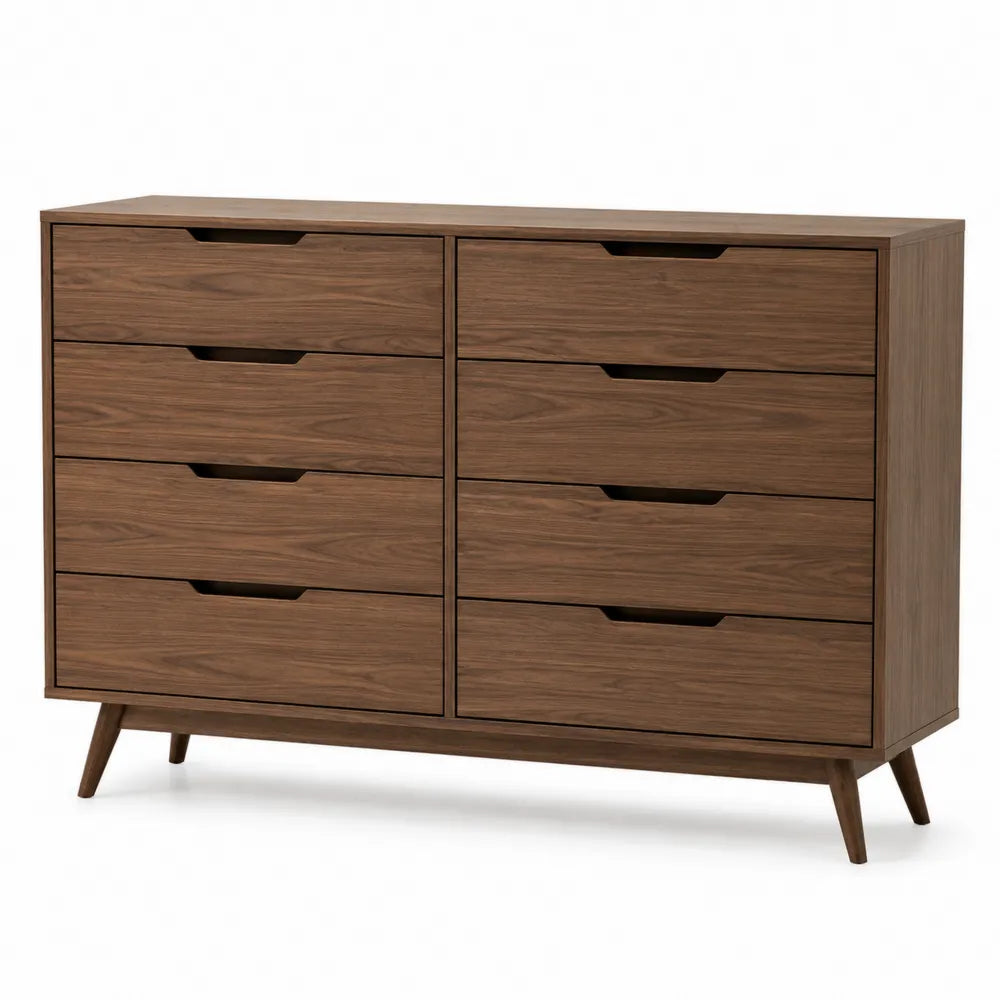 Komoda z 8 szufladami z drewna orzechowego 120cm