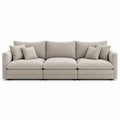 Sofa modułowa tkanina poliester beżowa